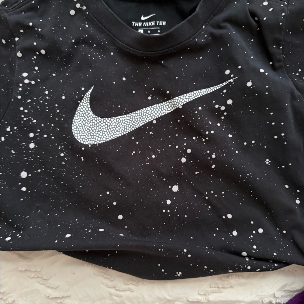 Nike Kids Black and White Speckled Tee